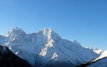 View of Mount Thamserku and Kang Guru